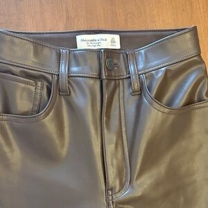 Abercrombie & Fitch Dark Brown Leather Trousers